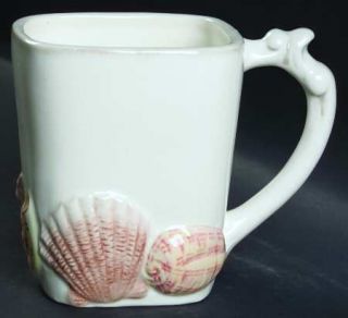 American Atelier By The Sea Mug, Fine China Dinnerware   Embossed Shells, Palm T