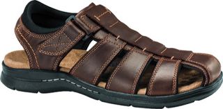 Mens Dockers Marin   Dark Brown Pull Up Leather Sandals
