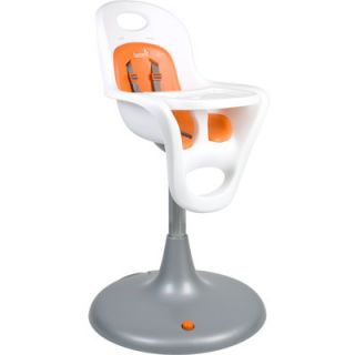 Boon Flair Pedestal High Chair 704 Seat Color Coconut, Pad Color Tangerine