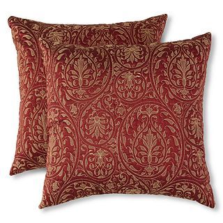 JCP Home Collection Scroll Damask 2 pk. Decorative Pillows, Burgundy