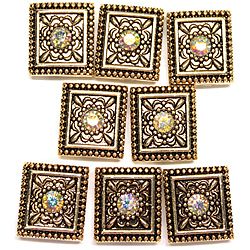 Jolees Jewels Antique Gold/ Crystal Sliders (pack Of 8) (Antique gold/crystalIncludes Eight (8) slidersCreate your own jewelry designs Materials Swarovski crystalDimensions 0.5 inch high x 0.5 inch wideImported )