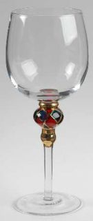 Artland Crystal Christmas Splendor Water Goblet   Clear Bowl,Multicolor Knob&Waf