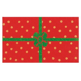 Christmas Package Red/ Green Coir Outdoor Door Mat (15 X 25)