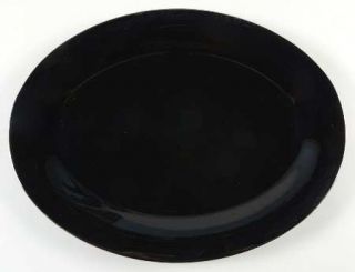 Mikasa Noir Platinum 14 Oval Serving Platter, Fine China Dinnerware   Black & P