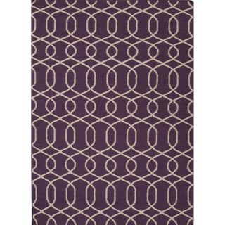 Handmade Flat Weave Moroccan Pattern Pink/ Purple Rug (2 X 3)