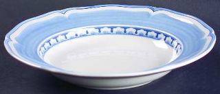 Villeroy & Boch Casa Azul Piccolo Large Rim Soup Bowl, Fine China Dinnerware   B