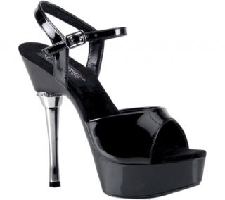 Womens Pleaser Allure 609   Black Patent/Black Dress Shoes