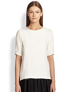 MaxMara Silk Tee   Optical White