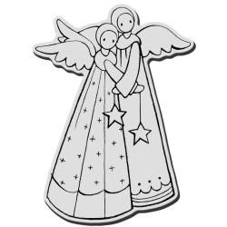 Stampendous Christmas Cling Rubber Stamp  Angel Sisters