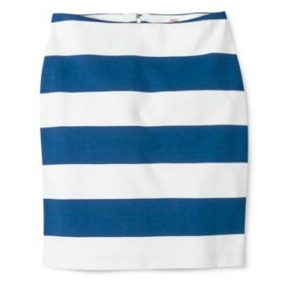 Merona Womens Ponte Skirt   Blue/Sour Cream   14