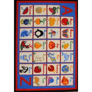 Kids Non skid Blue Alphabet Rug (33 X 47) (NylonPile Height 0.2 inchesStyle CasualPrimary color BlueSecondary colors Ivory/ red/ orangePattern Baby/Kids/TweenTip We recommend the use of a non skid pad to keep the rug in place on smooth surfaces.All 