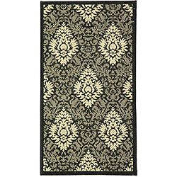 Indoor/ Outdoor St. Barts Black/ Sand Rug (2 X 37) (BlackPattern FloralMeasures 0.25 inch thickTip We recommend the use of a non skid pad to keep the rug in place on smooth surfaces.All rug sizes are approximate. Due to the difference of monitor colors,