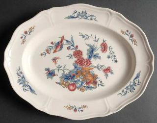 Wedgwood Williamsburg Potpourri 13 Oval Serving Platter, Fine China Dinnerware