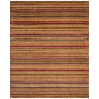 Safavieh Hand knotted Tibetan Striped Red Wool Rug (9 X 12)