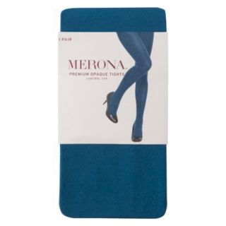 Merona Womens Premium Control Top Opaque Tights   Royal Teal S/M