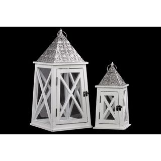 Wooden Lantern White