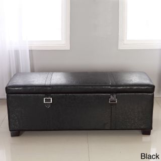 Castillian Collection Classic Buckled Storage Bench Ottoman