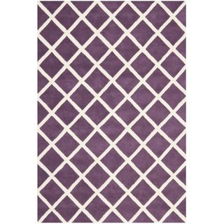 Safavieh Handmade Moroccan Chatham Purple Wool Rug (4 X 6)