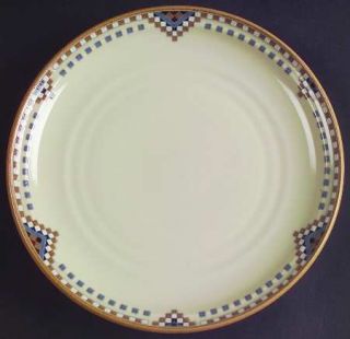 Noritake Sedona Salad Plate, Fine China Dinnerware   Blue,White&Tan Squares & Di