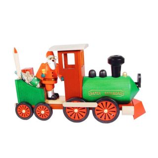 Alexander Taron Importer Erzgebirge Santa in Train Incense Smoker Multicolor  