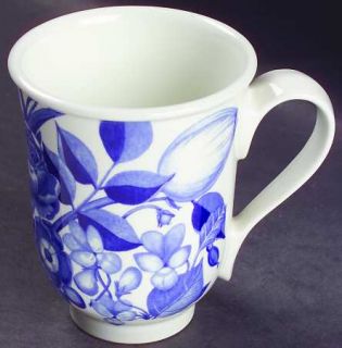 Portmeirion Harvest Blue Beaker (English Mug), Fine China Dinnerware   Blue Flow