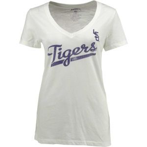LSU Tigers 47 Brand NCAA White Wash V Neck T Shirt
