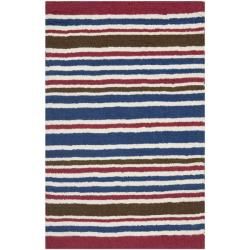 Handmade Childrens Stripes New Zealand Wool Rug (3 X 5)