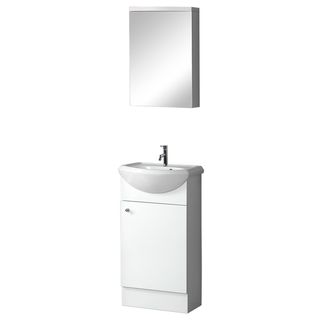 Dreamline 18 inch White Floor Standing Modern Bathroom Vanity Set