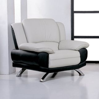 Beverly Hills Furniture Inc 117 Leather Club Chair   Gray/Black   117 G/B CHAIR