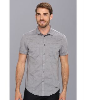 Calvin Klein Jeans S/S Double Pocket Woven Shirt Mens Short Sleeve Button Up (Gray)