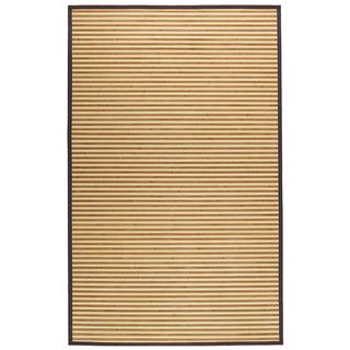 Natural Brown Stripe 5x8 Bamboo Area Rug