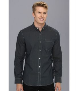 French Connection Denim Shirt Mens Long Sleeve Button Up (Blue)