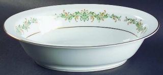 Noritake Barcelona 10 Oval Vegetable Bowl, Fine China Dinnerware   Green&Brown