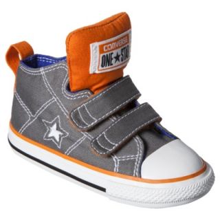 Toddler Converse One Star Mid Top Sneaker   Gray/Orange 7