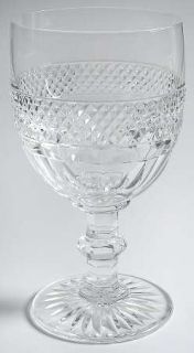 St Louis Trianon Commemoration Glass   Cut Cross Hatch & Panel Design On Bowl