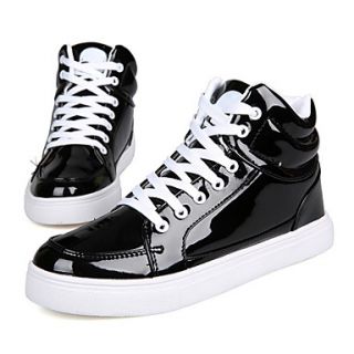 Mens Faux Leather Flat Heel Comfort Fashion Sneakers Shoes With Lace up(More Colors)