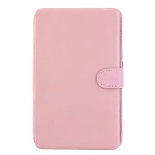 Textured Faux Leather Protective Case with USB 2.0 Keyboard for 7 Tablet PCs (Pink)