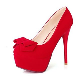 Suede Stiletto Heel Pumps Heels with Bowknot Shoes(More Colors)