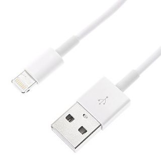 Solid Color 8pin White USB Cable for iPhone 5/5S/5C (95cm)