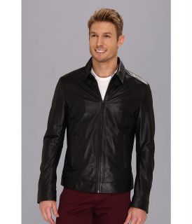 Elie Tahari Evan Leather Jacket J8350403 Mens Jacket (Black)