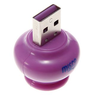 Mini USB Vase Shaped Memory Card Reader (PurpleGreen)