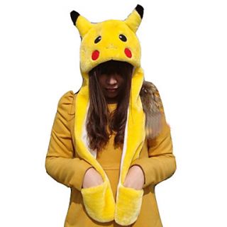 Pikachu Cosplay Plush Hat Cap with Gloves