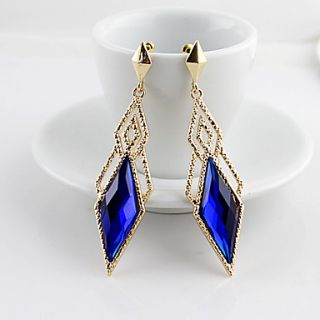 Kayshine Blue Diamond Lattice Shape Earrings