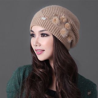 Xiaerbeiluo Knitted Mink Hair Ball Hat