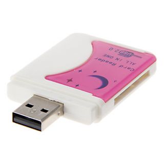 4 in 1 USB 2.0 Multi Card Reader (WhitePink)
