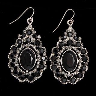 Fashion Black Alloy With Crystal Drop Earrings For Women