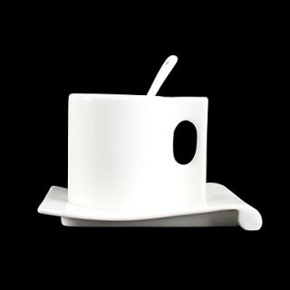 Creative Coffee Mug with Spoon and Plate,Porcelain 8oz