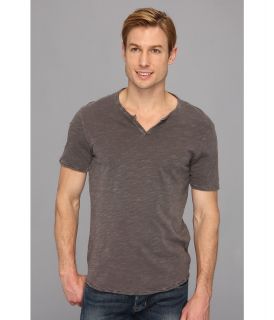 Lucky Brand Weekend Notch Neck T  shirt Mens Short Sleeve Pullover (Gray)