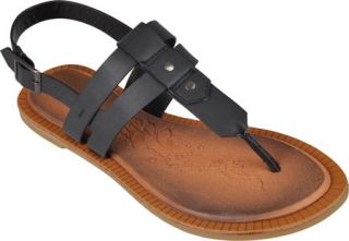 Womens Journee Collection Impart 01   Black Thong Sandals