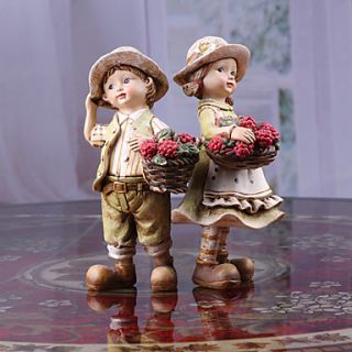 6H Country Style Character Shape Collectible(2 PCS)